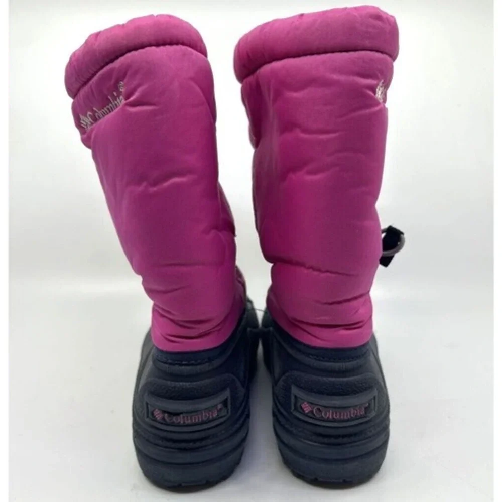 Columbia Moonridge II Snow Boots Kids Size 4 Pink Black Waterproof YY1193 Good‎